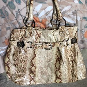 Gorgeous Carlos Brown & Tan Snakeskin Shoulder Bag